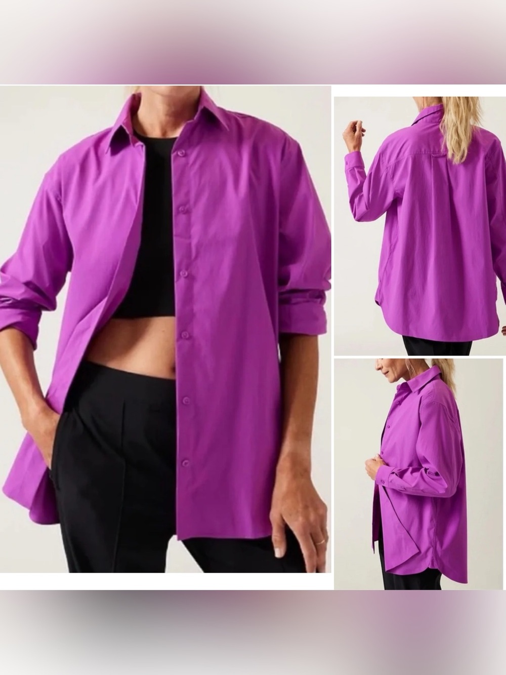 Athleta Women’s Oversized Poplin Top Sz Small